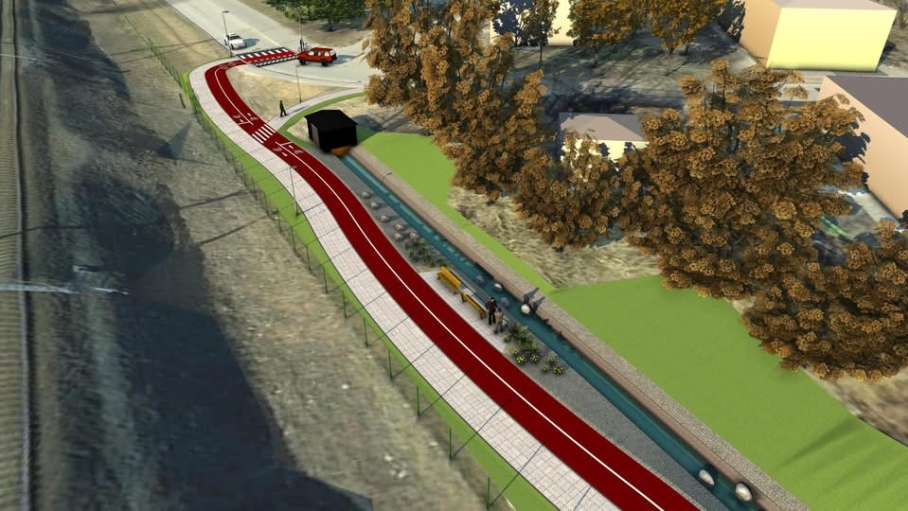 Tallinn is building new pedestrian and bicycle paths along the Marta ditch in the city center.